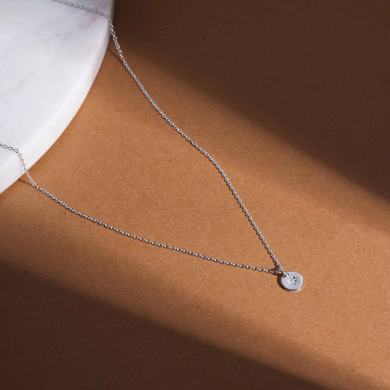 Compass Star 925 Sterling Silver Necklace