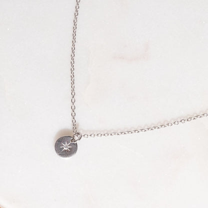 Compass Star 925 Sterling Silver Necklace