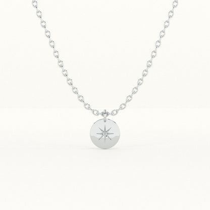 Compass Star 925 Sterling Silver Necklace
