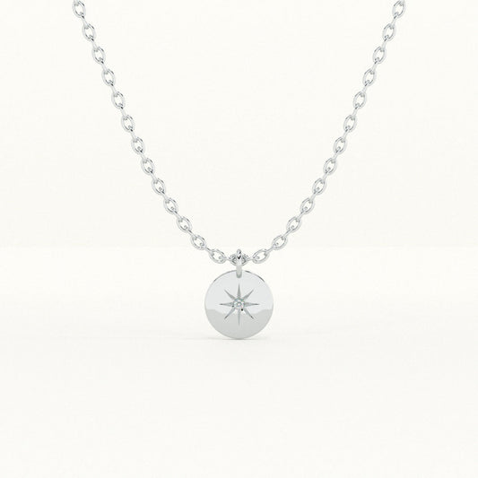 Compass Star 925 Sterling Silver Necklace