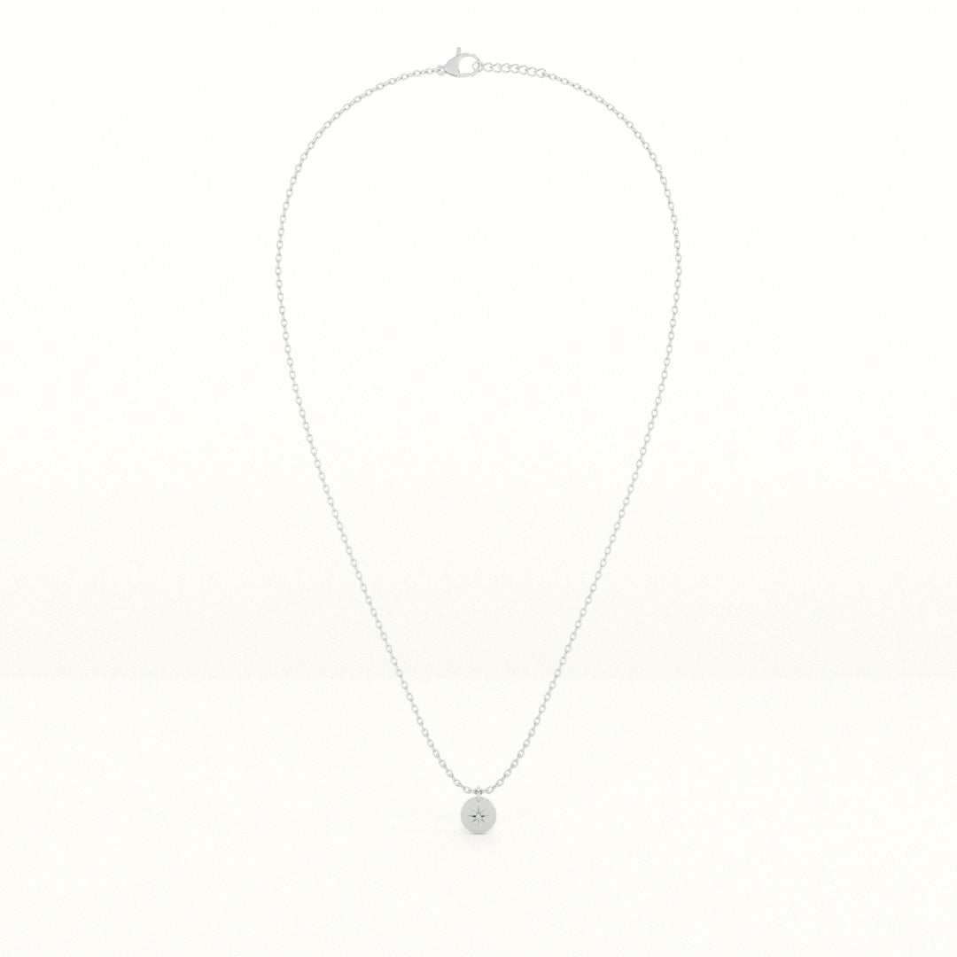Compass Star 925 Sterling Silver Necklace