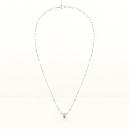 Solitaire Pear 925 Sterling Silver Necklace