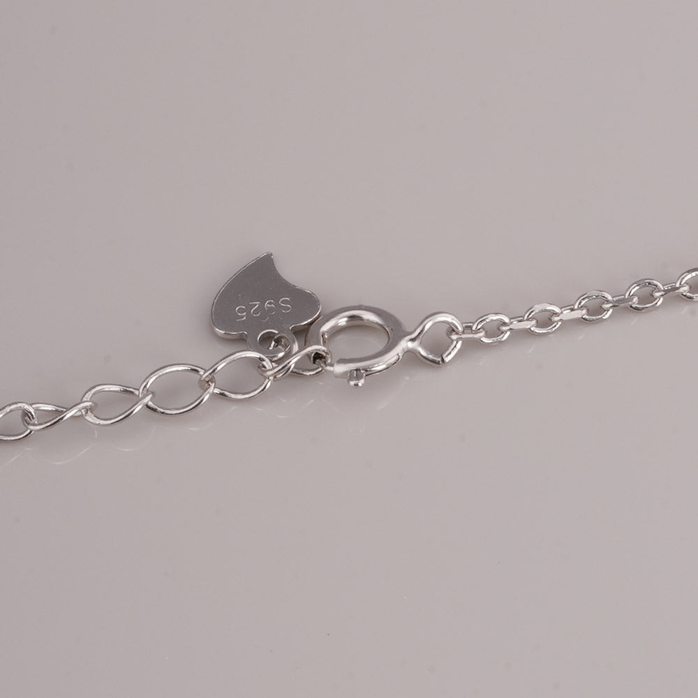 Double Gem 925 Sterling Silver  Necklace