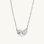 Double Gem 925 Sterling Silver  Necklace