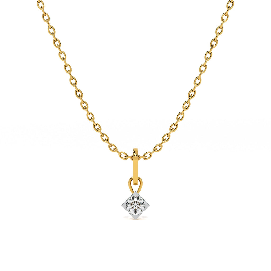 Elegant Solitaire 9KT Gold Lab Grown Diamond Necklace