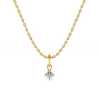 Elegant Solitaire 9KT Gold Lab Grown Diamond Necklace