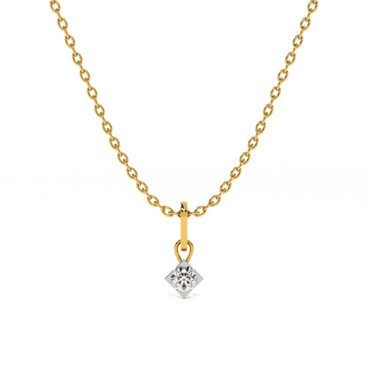 Elegant Solitaire 9KT Gold Lab Grown Diamond Necklace