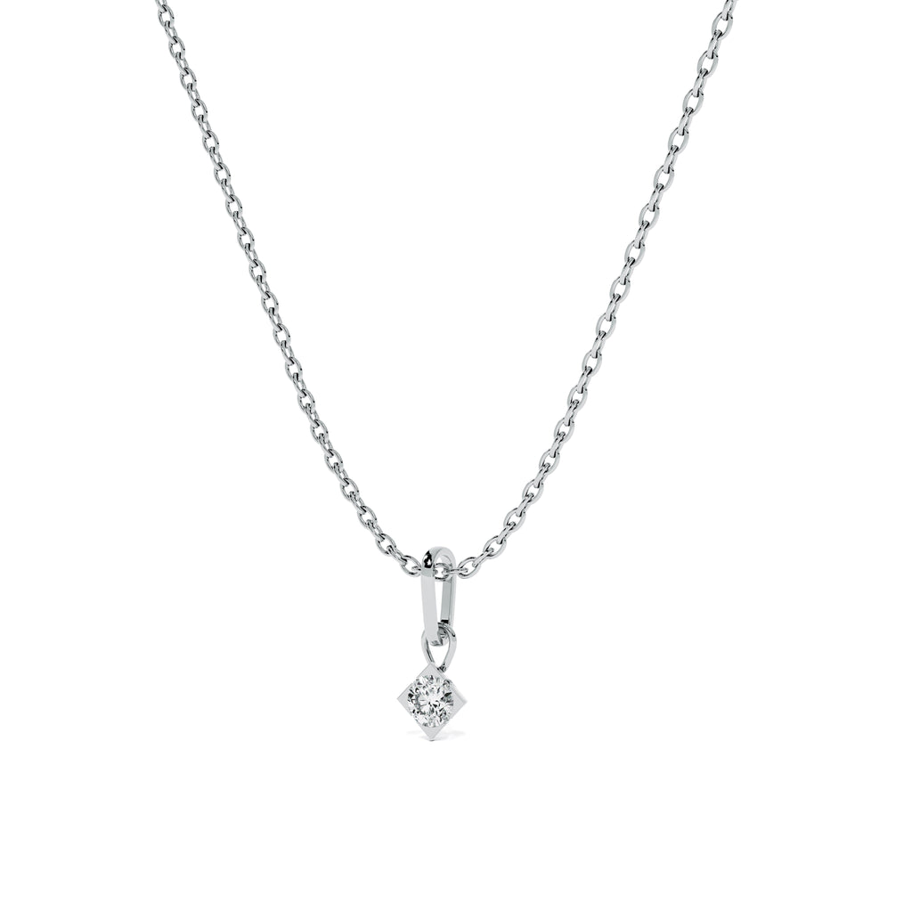 Elegant Solitaire 9KT Gold Lab Grown Diamond Necklace