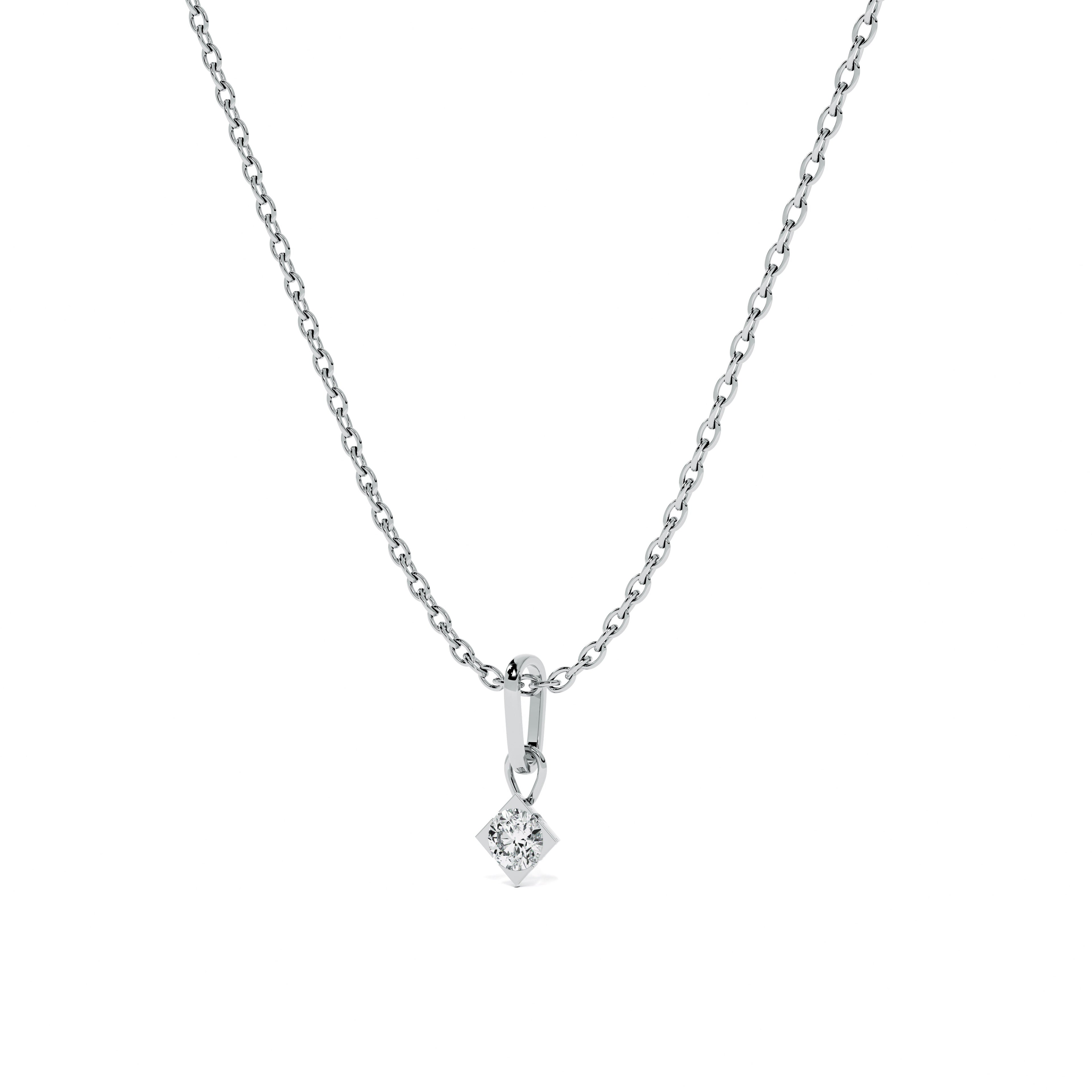 Elegant Solitaire 9KT Gold Lab Grown Diamond Necklace