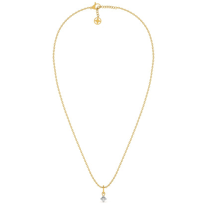 Elegant Solitaire 9KT Gold Lab Grown Diamond Necklace