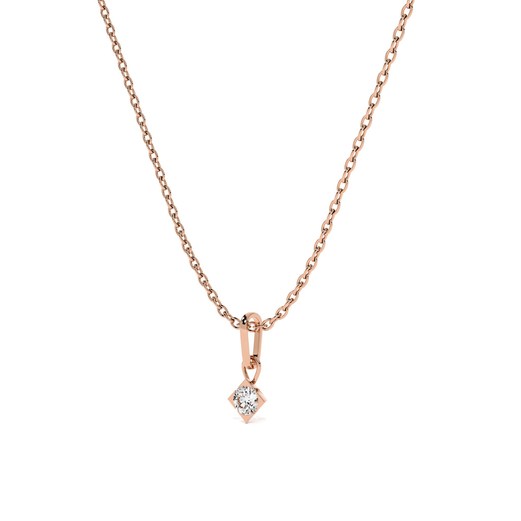 Elegant Solitaire 9KT Gold Lab Grown Diamond Necklace