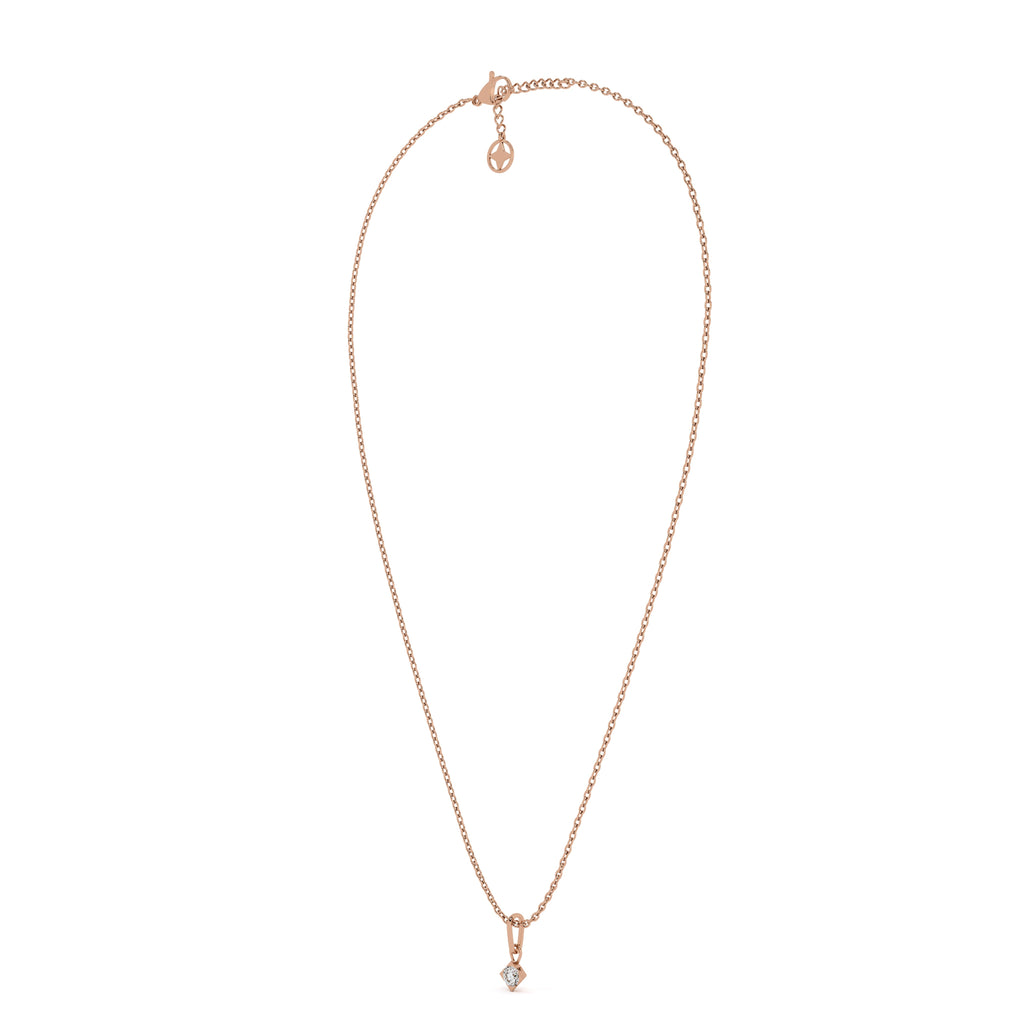 Elegant Solitaire 9KT Gold Lab Grown Diamond Necklace