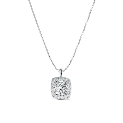 Square Cluster 9KT Gold Lab Grown Diamond Necklace