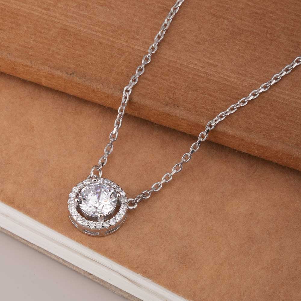 Crystal Circle 925 Sterling Silver Pendant Necklace