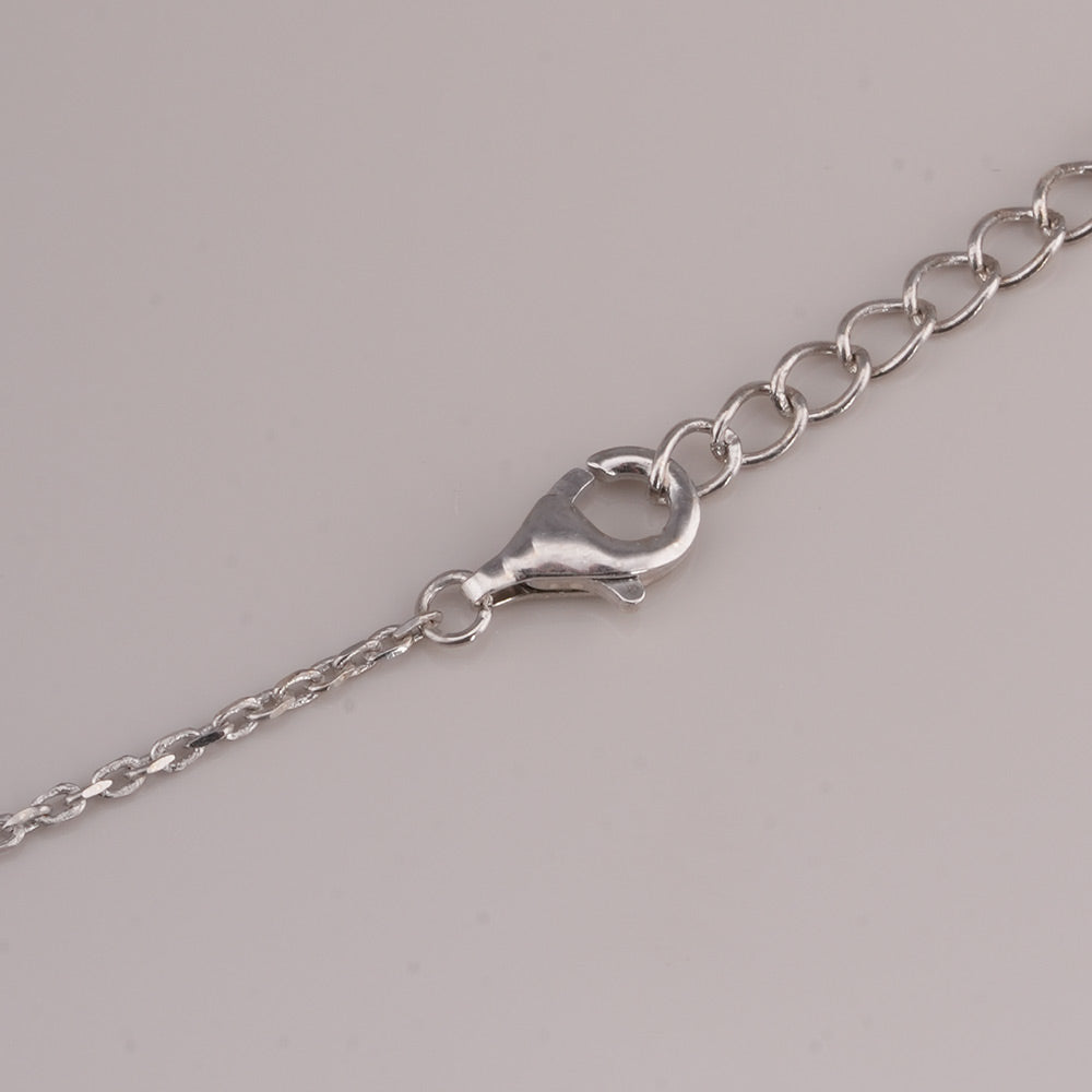 Crystal Circle 925 Sterling Silver Pendant Necklace