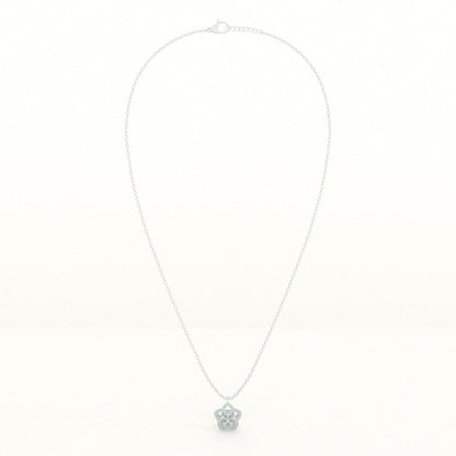 Glittering Flower 925 Sterling Silver Necklace