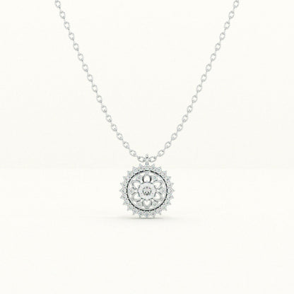 Vintage Glamour Floral 925 Sterling Silver Necklace