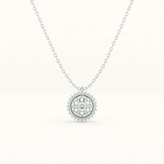 Vintage Glamour Floral 925 Sterling Silver Necklace