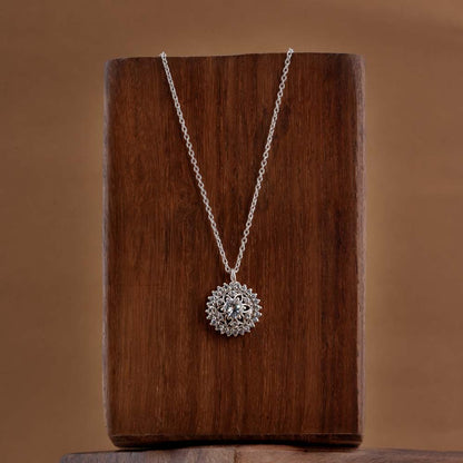 Vintage Glamour Floral 925 Sterling Silver Necklace