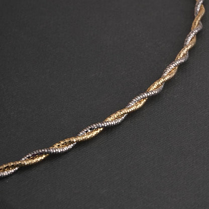 Two-Tone Twisted 925 Sterling Silver Necklace