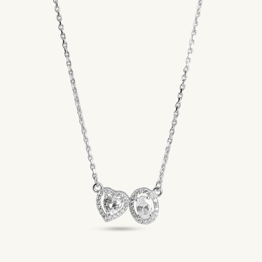 Double Pendant 925 Sterling Silver Necklace