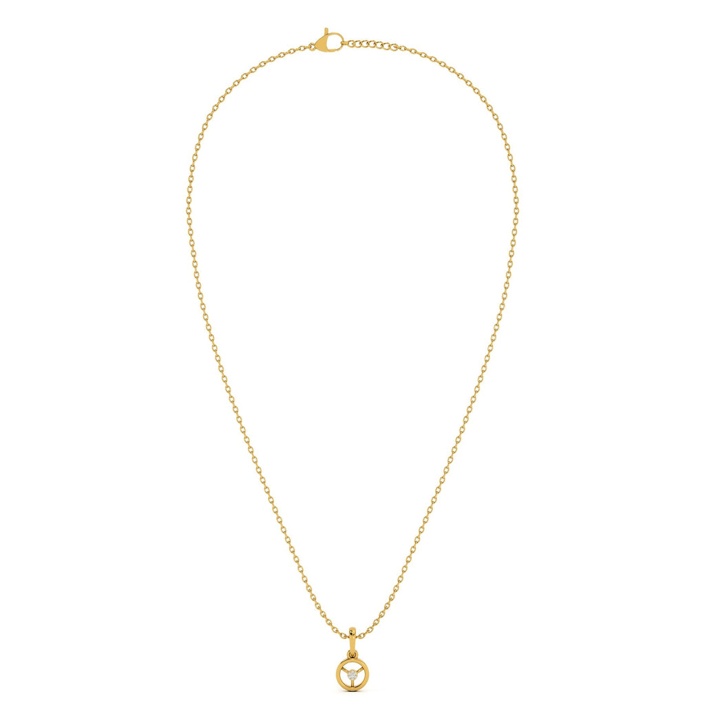 Compass 9KT Gold Lab Grown Diamond Pendant