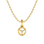 Compass 9KT Gold Lab Grown Diamond Pendant