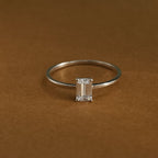 Classic Emerald Cut 925 Sterling Silver Ring