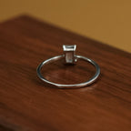 Classic Emerald Cut 925 Sterling Silver Ring