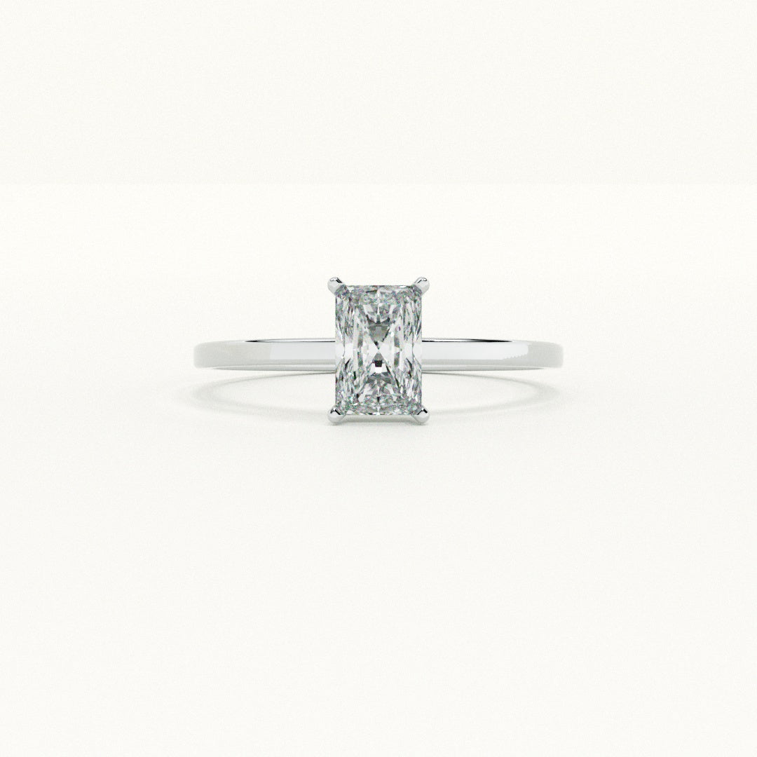Classic Emerald Cut 925 Sterling Silver Ring