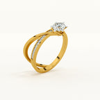 Crisscross 9KT Gold Lab Grown Diamond Ring