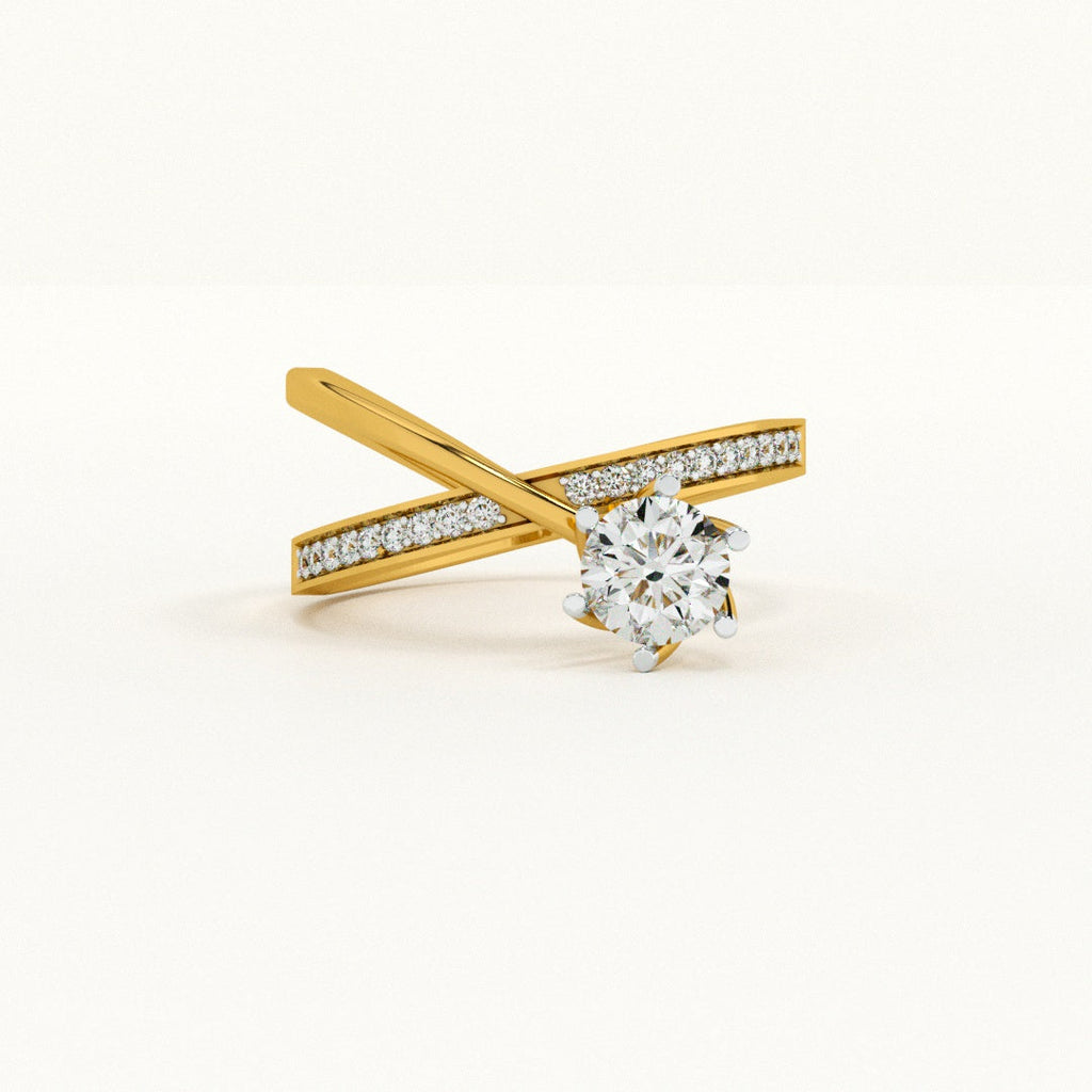 Crisscross 9KT Gold Lab Grown Diamond Ring