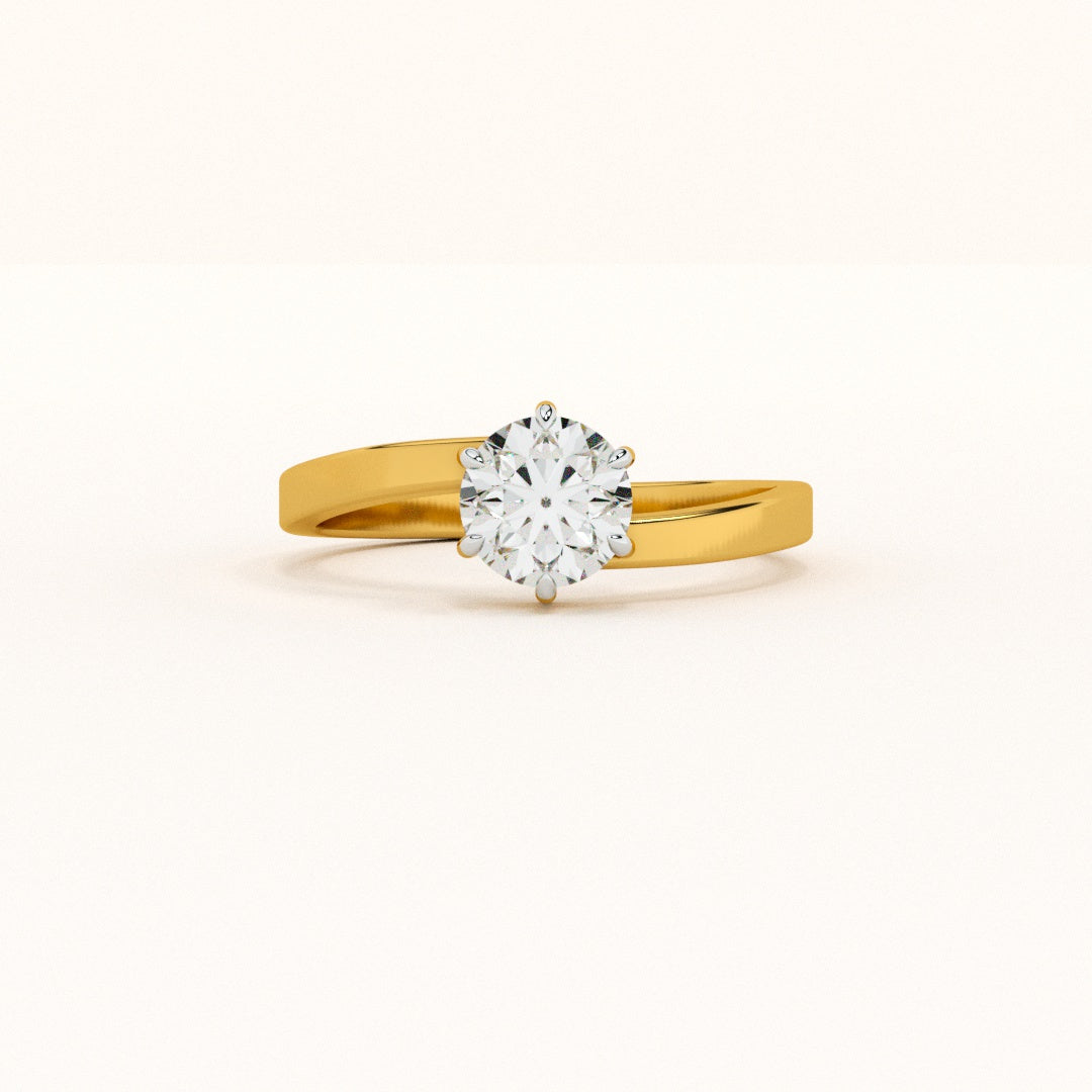 Classic Crown 9KT Gold Lab Grown Diamond Ring