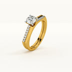 Channel and Pave 9KT Gold Lab Grown Diamond Ring