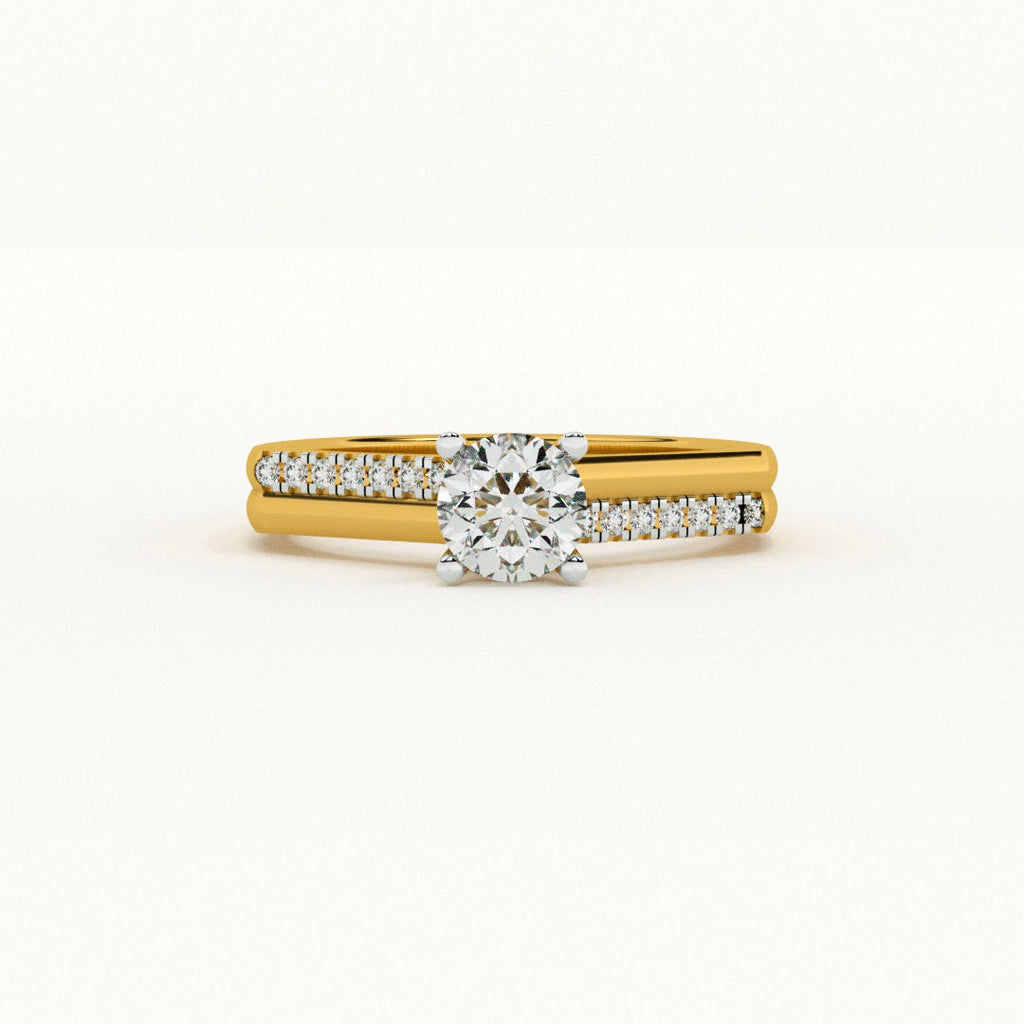 Channel and Pave 9KT Gold Lab Grown Diamond Ring