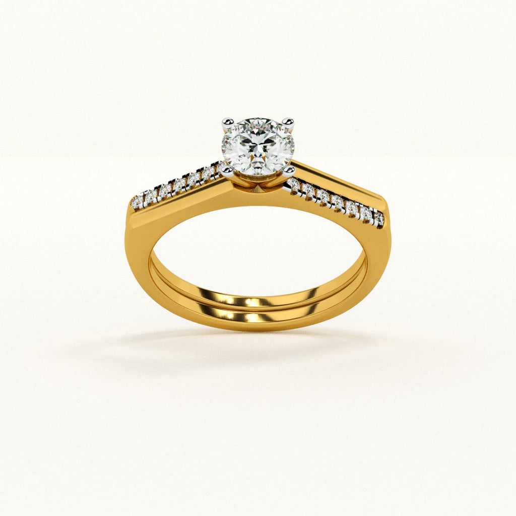 Channel and Pave 9KT Gold Lab Grown Diamond Ring
