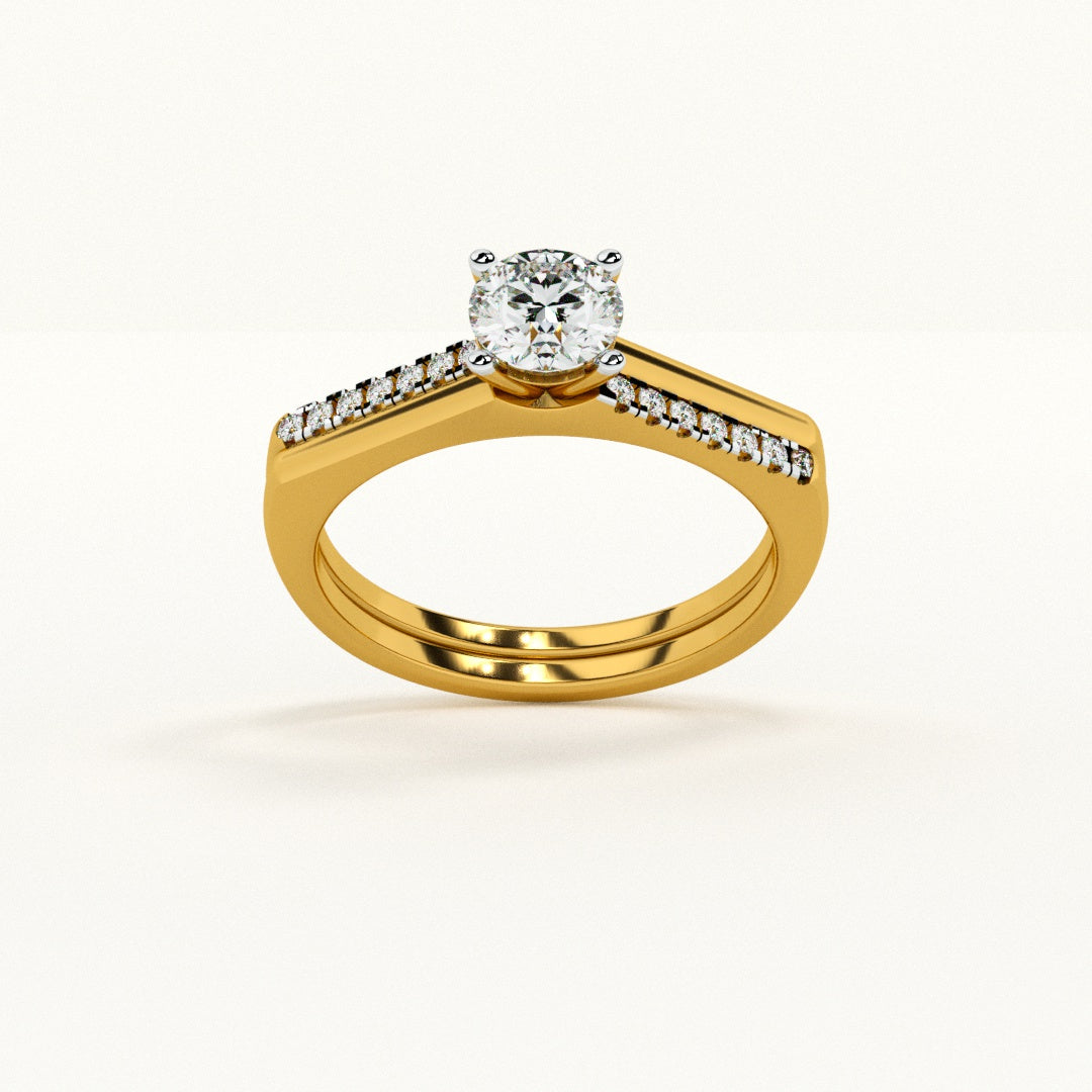Channel and Pave 9KT Gold Lab Grown Diamond Ring