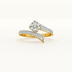 Asymmetrical Pave 9KT Gold Lab Grown Diamond Ring