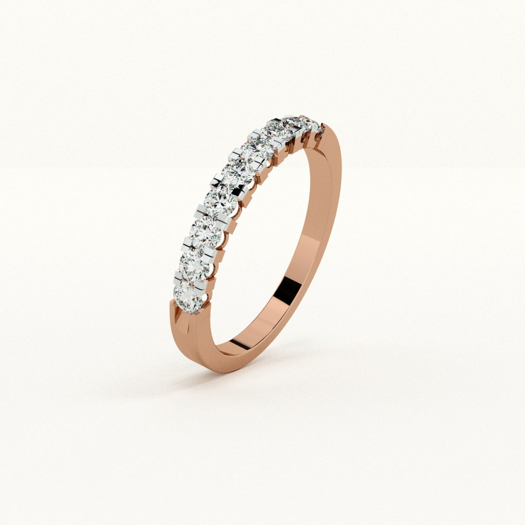 Crescent Sparkle 9KT Gold Lab Grown Diamond Ring