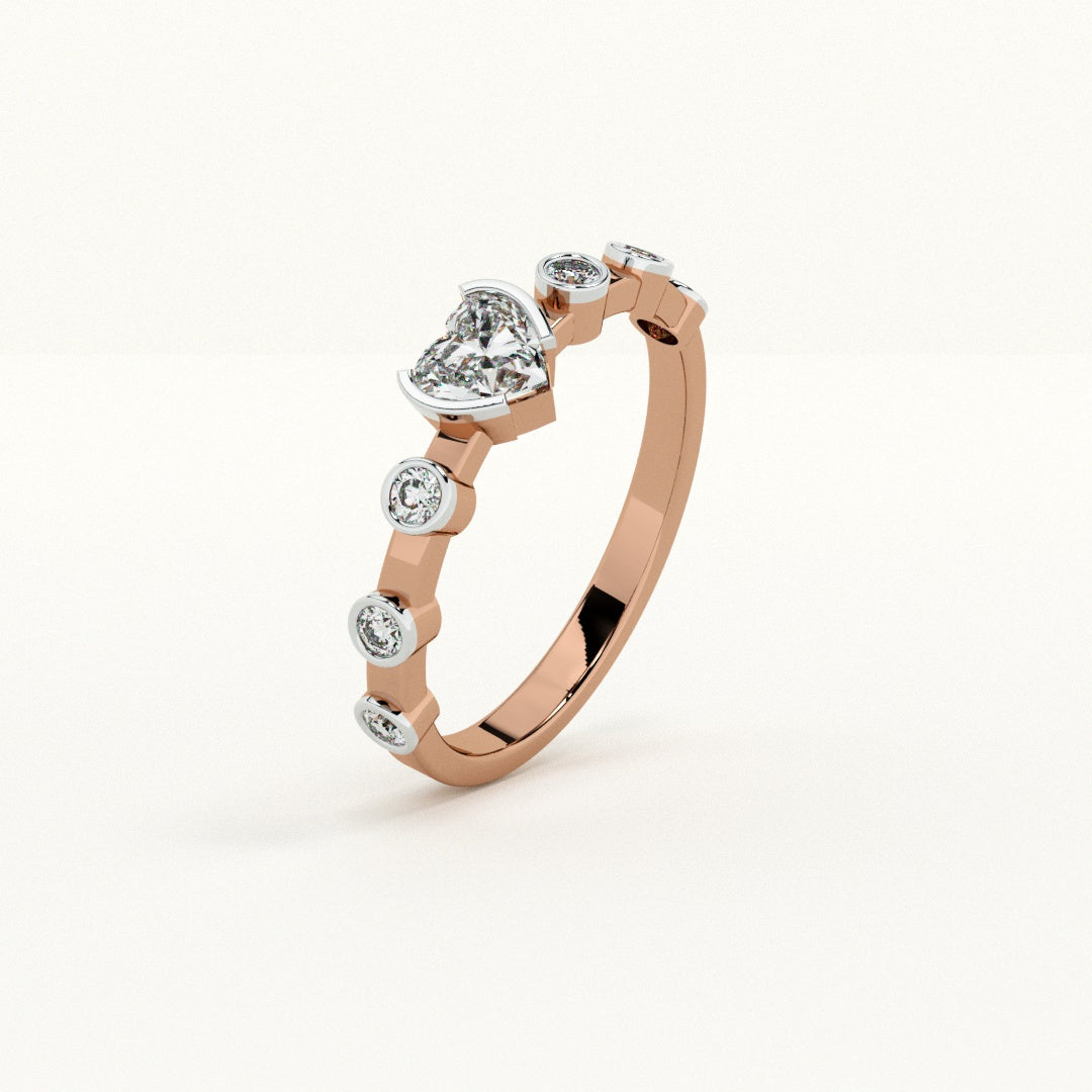 Celestial Heart 9KT Gold Lab Grown Diamond Ring