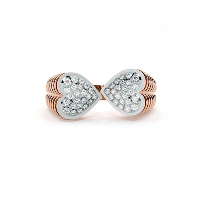 Twin Flames Heart 9KT Gold Lab Grown Diamond Ring