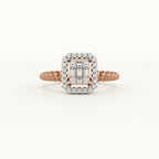 Elegant Halo 9KT Gold Lab Grown Diamond Ring