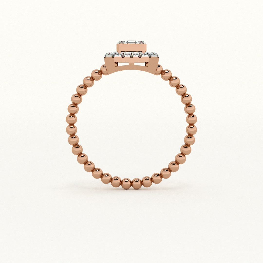 Elegant Halo 9KT Gold Lab Grown Diamond Ring