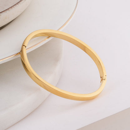 Plain Gold Bangles Bracelet - 4 mm