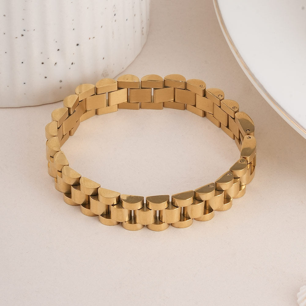 Bold & Classic Gold Link Men's Bracelet
