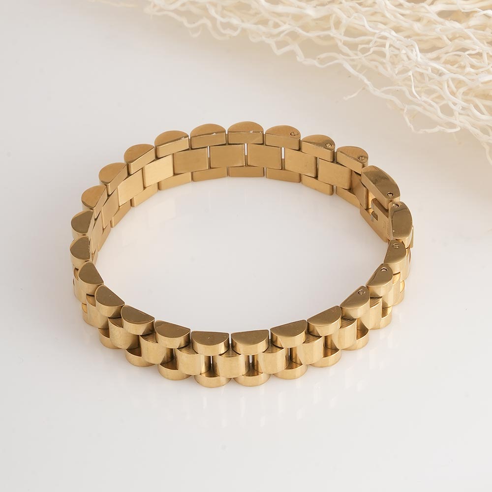 Bold & Classic Gold Link Men's Bracelet