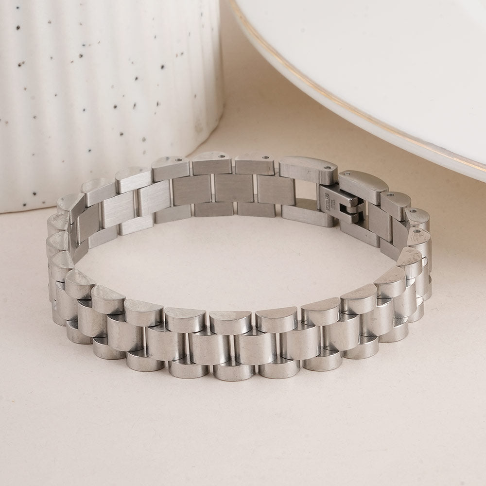 Bold & Classic Silver Link Men's Bracelet