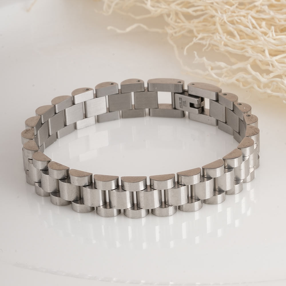 Bold & Classic Silver Link Men's Bracelet