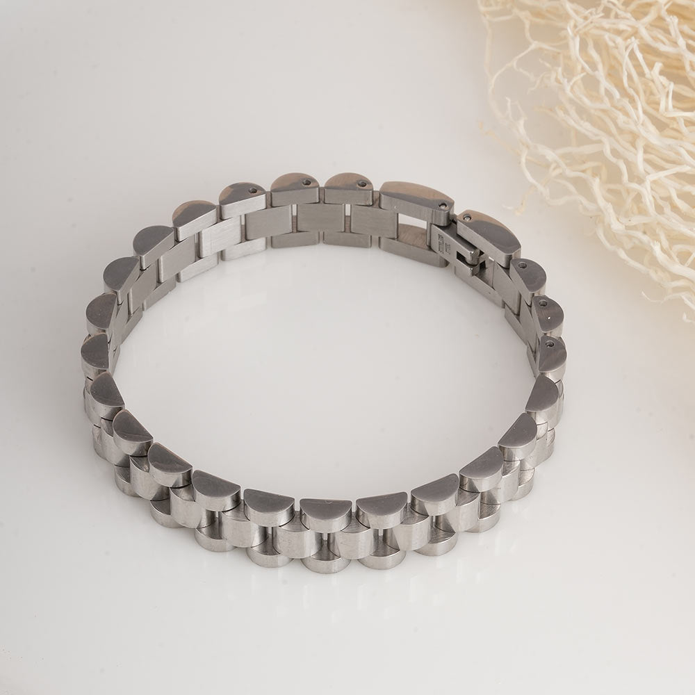 Bold & Classic Silver Link Men's Bracelet