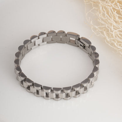 Bold & Classic Silver Link Men's Bracelet